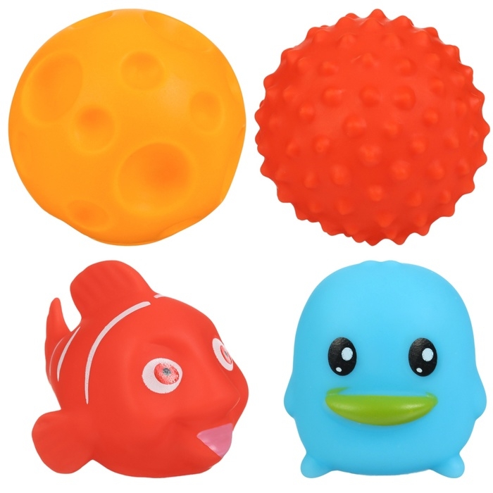 Набор игрушек для ванны  Набор игрушек для ванны "Веселое купание", 4 шт, Крошка Я