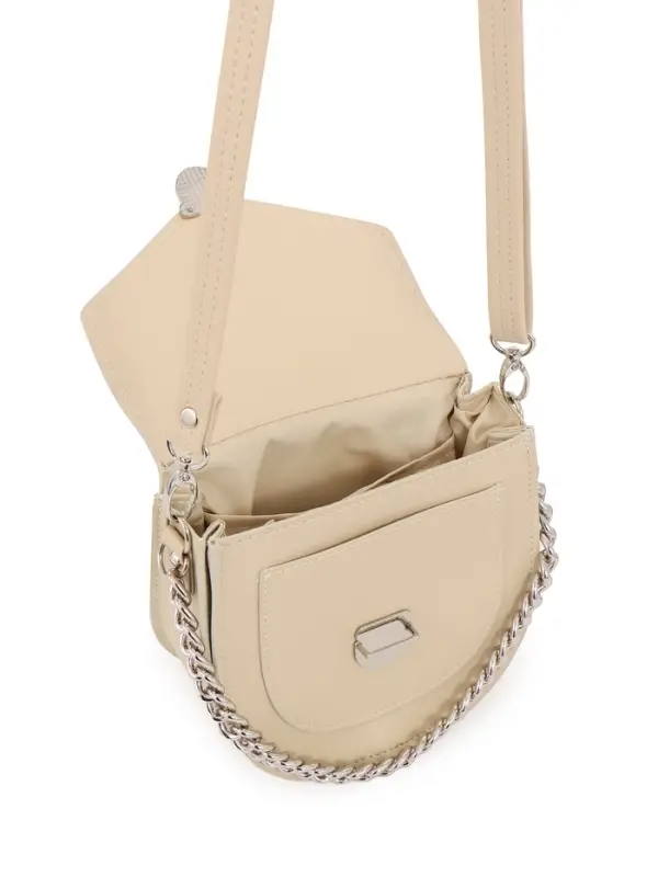 Сумка женская мессенджер TEXTURA на клапане, 17&times;10&times;18 см, бежевая