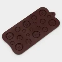 Форма для шоколада Доляна &laquo;Пуговки&raquo;, силикон, 20.5&times;10 см, 19 ячеек, коричневая