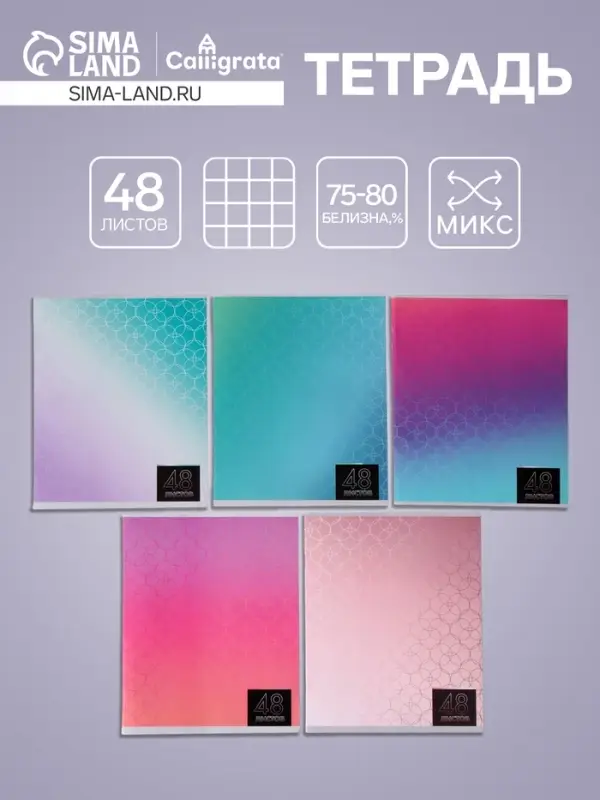 Тетрадь 48 листов в клетку Calligrata «Мыльные пузыри», обложка мелованная бумага, блок №2, белизна 75% (серые листы), МИКС Тетрадь 48 листов в клетку Calligrata «Мыльные пузыри», обложка мелованная бумага, блок №2, белизна 75% (серые листы), МИКС