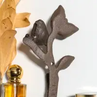 Крючок настенный &laquo;Воробушек на веточке&raquo;, ключница декоративная, чугун, 10&times;6&times;17 см