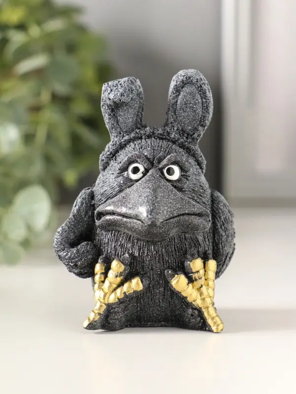 Сувенир Ворона в шапке , 7,5х5,5х5см