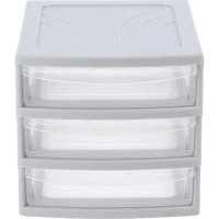Бокс с выдвижными лотками А6 175х186х214мм 3выдв.отд, светло-сер. 433224030