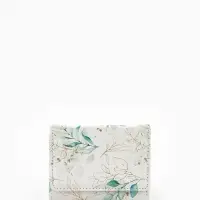 Кошелёк женский на кнопке, 10.5&times;2.5&times;8.5 см, с растительным принтом, белый/зелёный