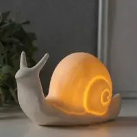 Сувенир керамика свет "Улитка" белый 3хLR44 15х5,7х7,5 см