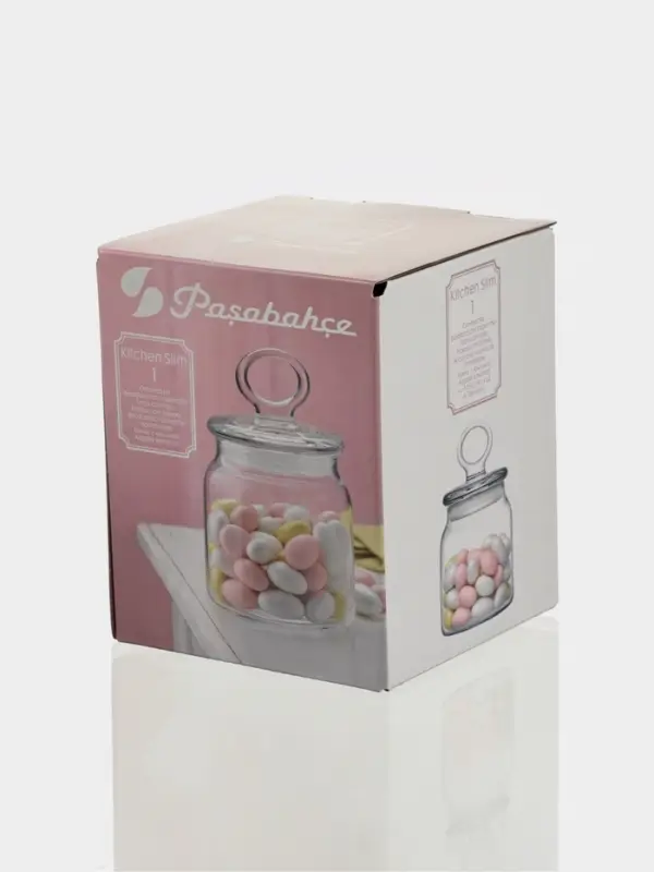 Банка для сыпучих продуктов Paşabah&ccedil;e Kitchen Slim, 575 мл, стекло, прозрачная