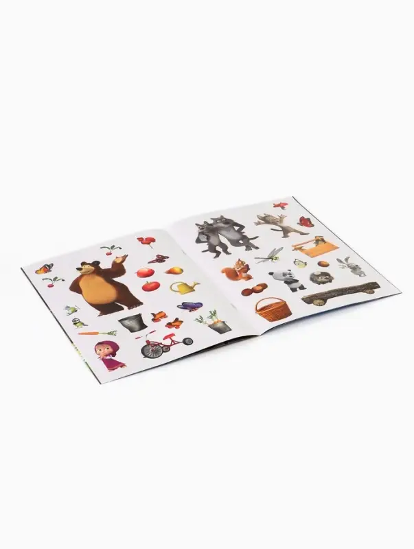 Многоразовые наклейки &laquo;В гостях у Медведя&raquo;, формат А4, Маша и Медведь