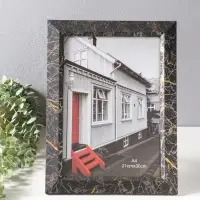 Фоторамка пластик формат А4 см "Гедеон" чёрный с золотом 36х27х2 см