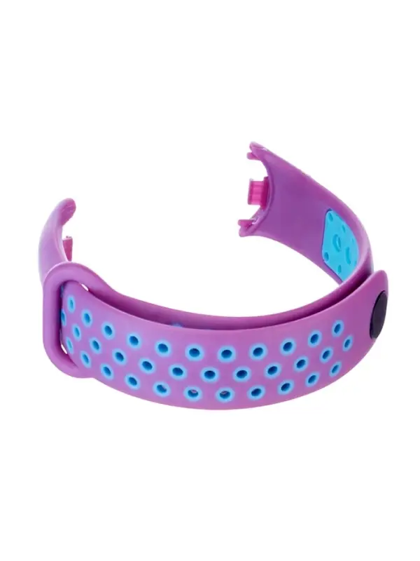 Ремешок для фитнес-браслета Mi Band 8/9 Luazon, с перфорацией, фиолетовый, голубой