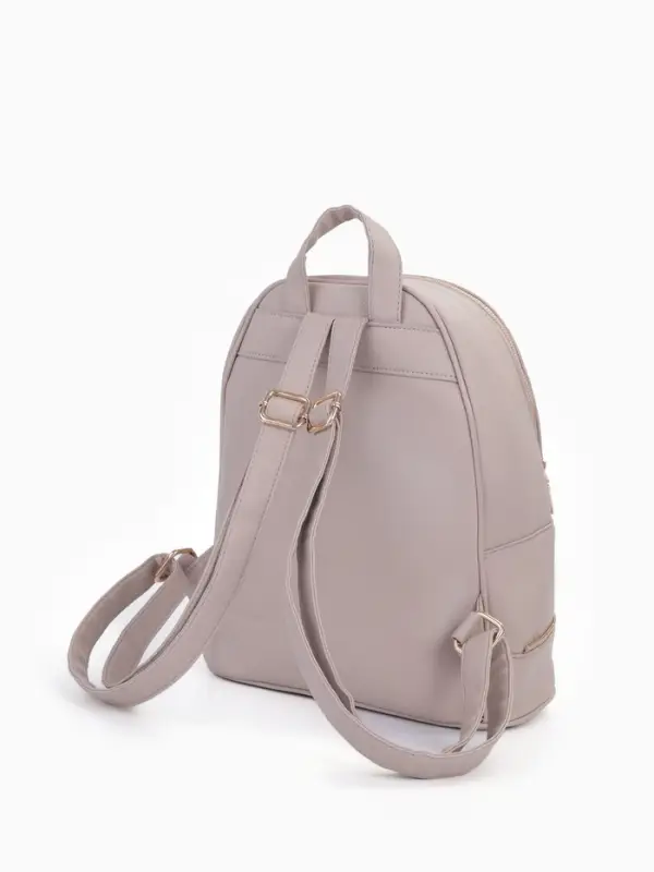 Рюкзак женский на молнии, с карманом, размер 27&times;13.5&times;33 см, бежевый