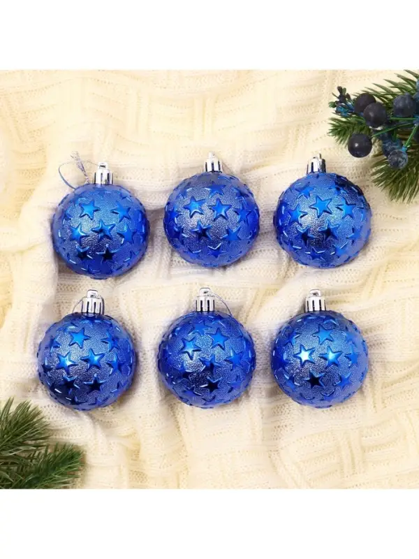 Ёлочные игрушки &laquo;Звёздная ночь&raquo;, шары новогодние, d=6 см, набор 6 шт., синий