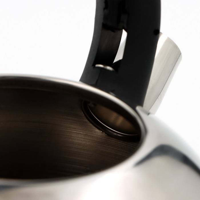 Чайник со свистком из нержавеющей стали Доляна «Рио», 2,8 л, фиксированная ручка, цвет хромированный Чайник со свистком из нержавеющей стали Доляна «Рио», 2,8 л, фиксированная ручка, цвет хромированный