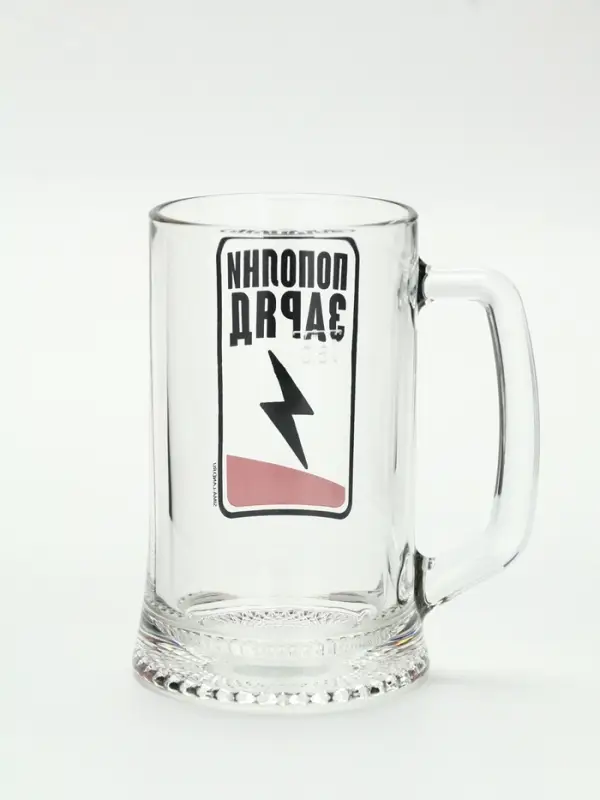 Кружка стеклянная пивная &laquo;Пополни заряд&raquo;, 500 мл