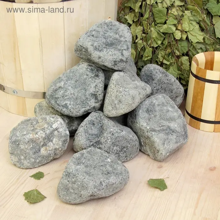 Камни для бани &laquo;Габбро - диабаз&raquo;, 20 кг, обвалованные, фракция 7-12 см, &laquo;Добропаровъ&raquo;