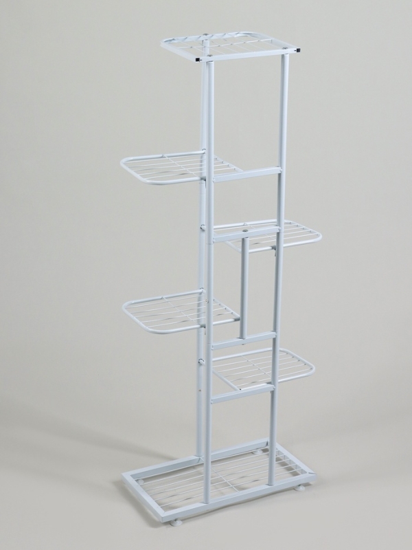 Подставка для цветов Greengo, 6 полок, 44 × 22 × 105 см, напольная, металл, белая Подставка для цветов Greengo, 6 полок, 44 × 22 × 105 см, напольная, металл, белая