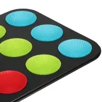 VETTA Форма для выпечки 12 ячеек с силиконовыми формами, 35,2х26,5х2,7см, угл.сталь, антипригарное п