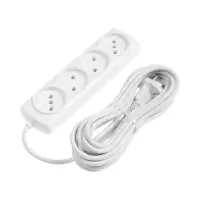 Удлинитель сетевой Luazon Lighting ECO, 4 розетки, 5 м, 10 А, 2200 Вт, без заземления, белый