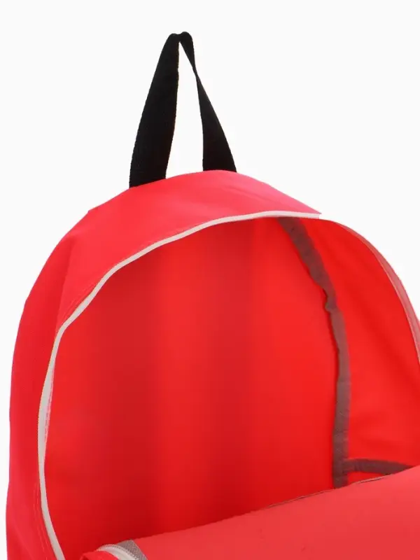 Рюкзак молодёжный на молнии, с карманом, однотонный, 29&times;12&times;39 см, красный