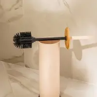 Ёршик для унитаза с подставкой SL Home, силиконовый, 9.8&times;9.8&times;39, бежевый