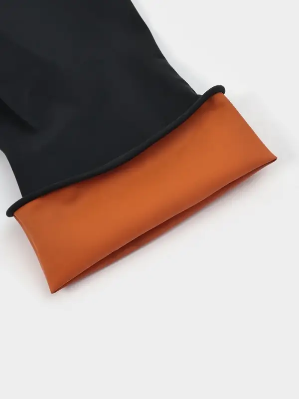 Перчатки хозяйственные плотные Доляна, размер L, резиновые, чёрные