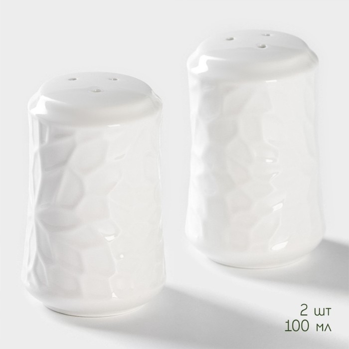 Набор фарфоровый для специй на бамбуковой подставке BellaTenero, 3 предмета: солонка 100 мл, перечница 100 мл, салфетница, цвет белый Набор фарфоровый для специй на бамбуковой подставке BellaTenero, 3 предмета: солонка 100 мл, перечница 100 мл, салфетница, цвет белый