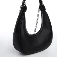 Сумка женская багет TEXTURA на молнии, 28&times;7&times;26 см, чёрная