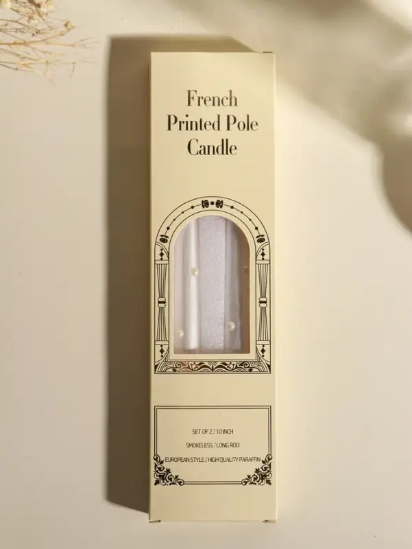 Набор свечей античных, 2,3х25 см, 2 шт Набор свечей античных, 2,3х25 см, 2 шт "Белый жемчуг" 7,6х28х2,3 см