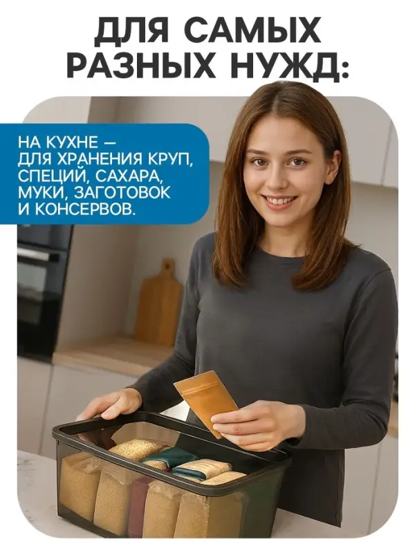 Ящик пластиковый для хранения, с крышкой, объём &mdash; 10 л, прозрачно-чёрный