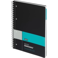 Бизнес-тетрадь SMARTBOOK А4 120л. клетка,спир,микроп,разд,карм,сер-бирюз