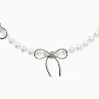 Колье &laquo;Жемчуг. Бантик&raquo;, L=32 см, белое в серебре