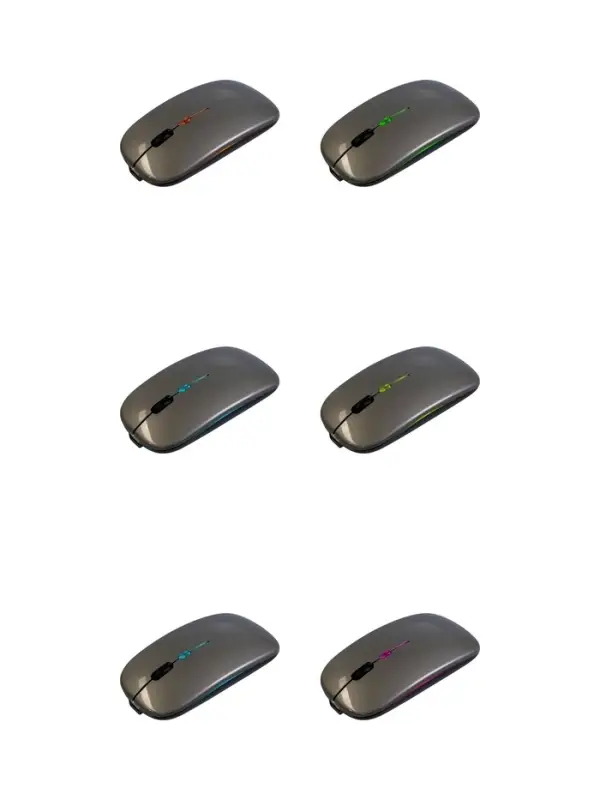 Мышь MB-2.4 беспроводная, оптическая, подсветка, 800-1600 dpi, USB, Bluetooth, серая
