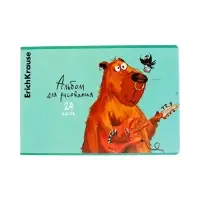 Альбом для рисования А4, 24 листа, на скобе ErichKrause Happy Capy, МИКС