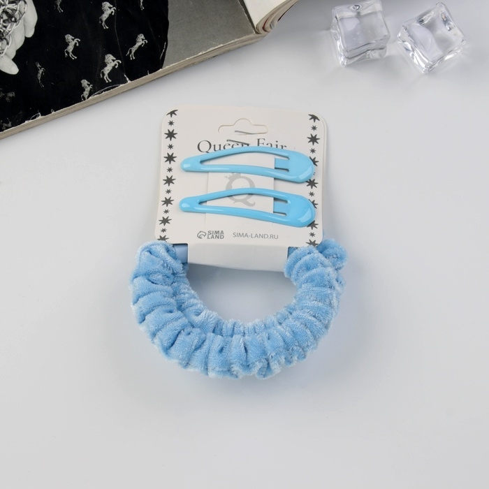 Набор для волос Набор для волос "Глория нежность" (2 резинки 5,5 см, 2 невидимки 5 см) голубой