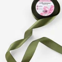 Лента атласная, 25 мм, 23&plusmn;1 м, тёмно-зелёная №113