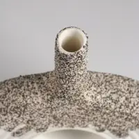 Ваза настольная керамика "Паскуаль" 26,5х20 см, бело-серый