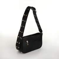 Сумка женская багет на молнии, 25&times;5&times;15 см, чёрная