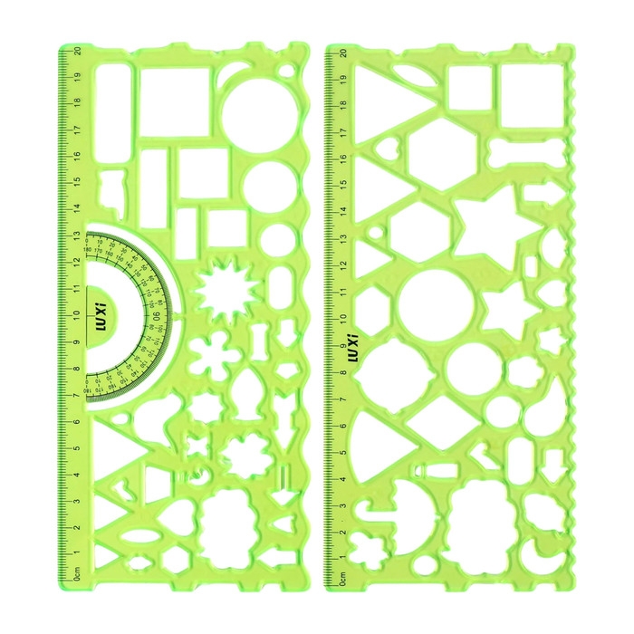 Набор трафаретов, 2 штуки, пластик, Геометрические фигуры МИКС Набор трафаретов, 2 штуки, пластик, Геометрические фигуры МИКС