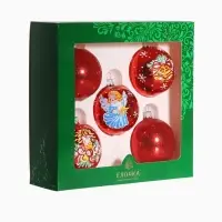 Ёлочные шары &laquo;Рождественские&raquo;, d=6 см, набор 5 шт., МИКС