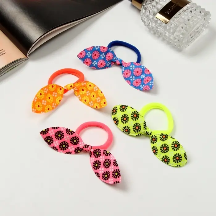Резинка для волос Резинка для волос "Весёлые ушки" (набор 4 шт) ромашки, 4 см, микс