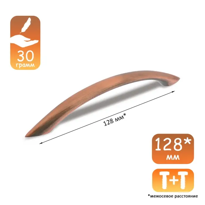 Ручка-скоба CAPPIO RSC014, м/о 128 мм, цвет медь Ручка-скоба CAPPIO RSC014, м/о 128 мм, цвет медь