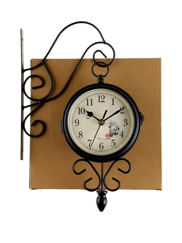 Часы настенные интерьерные &laquo;Весенние&raquo;, двусторонние, на подвесе, плавный ход, 34.5&times;22 см, d=11 см, от батареек 2&times;АА