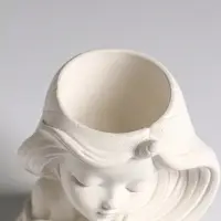 Ваза &laquo;Девушка с длинными волосами&raquo;, 6&times;8&times;9 см, гипс, белая