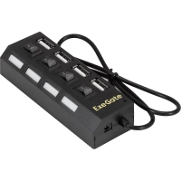 Концентратор USB хаб ExeGate (EX293977RUS) DUB-42SW 4-в-1 черн