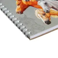 Блокнот для зарисовок 160 х 200 мм, 40 листов на гребне по короткой стороне "Лошади", обложка мелованный картон, твёрдая подложка, блок 100 г/м&sup2;