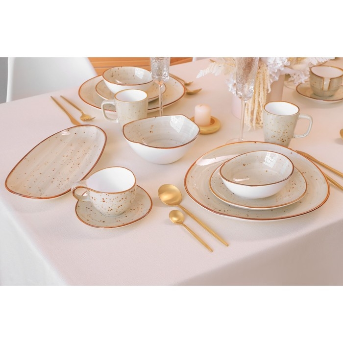 Блюдо фарфоровое овальное Magistro Mediterana, 33,5×17см, цвет бежевый Блюдо фарфоровое овальное Magistro Mediterana, 33,5×17см, цвет бежевый