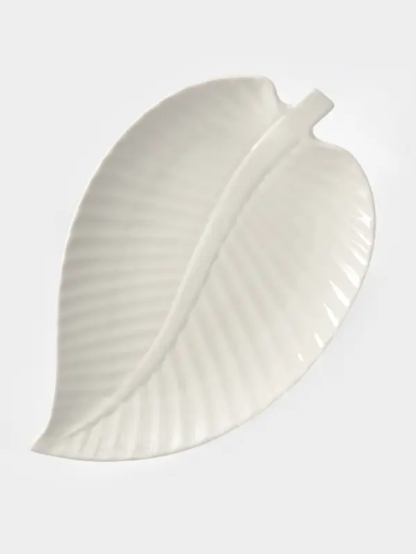 Блюдо для подачи &laquo;Лист&raquo;, 25&times;16&times;2 см, керамика, цвет белый