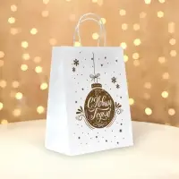 Пакет бумажный подарочный новогодний, &laquo;Ёлочная игрушка&raquo;, 22&times;12&times;28 см