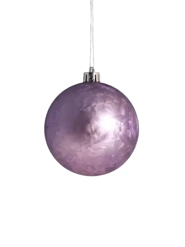 Ёлочные игрушки &laquo;Элит диско&raquo;, шары новогодние, набор 9 шт., d=8 см, сиреневый/белый