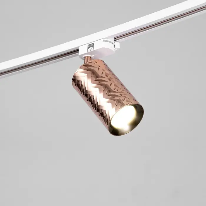 Светильник трековый BayerLux Simple &laquo;Астер&raquo; GU10, 220 В, 7.5&times;7.5&times;20 см, розовое золото
