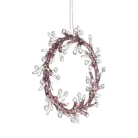 Ёлочная игрушка &laquo;Зимнее волшебство. Венок сияние&raquo; пластик, 14&times;14 см, прозрачно-розовый